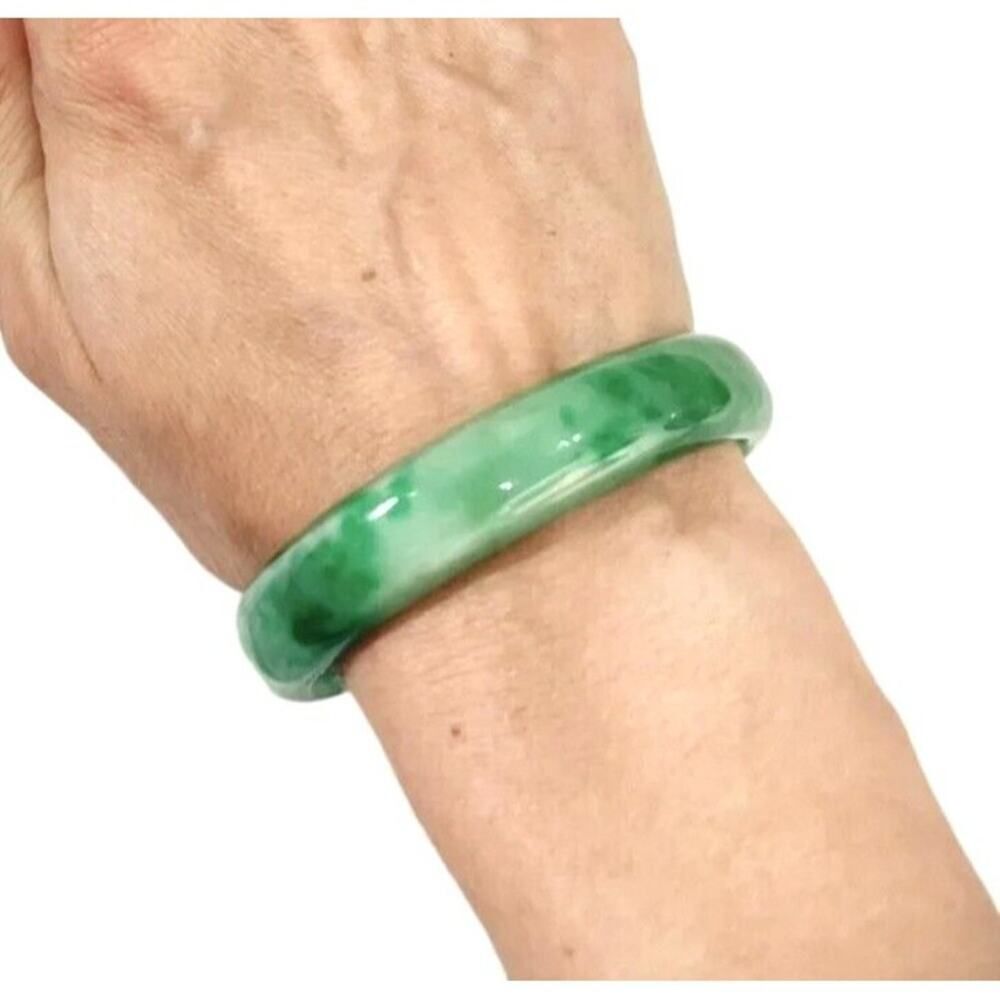 Original Natural Antique Apple Green Jadeite Jade Bangle Bracelet